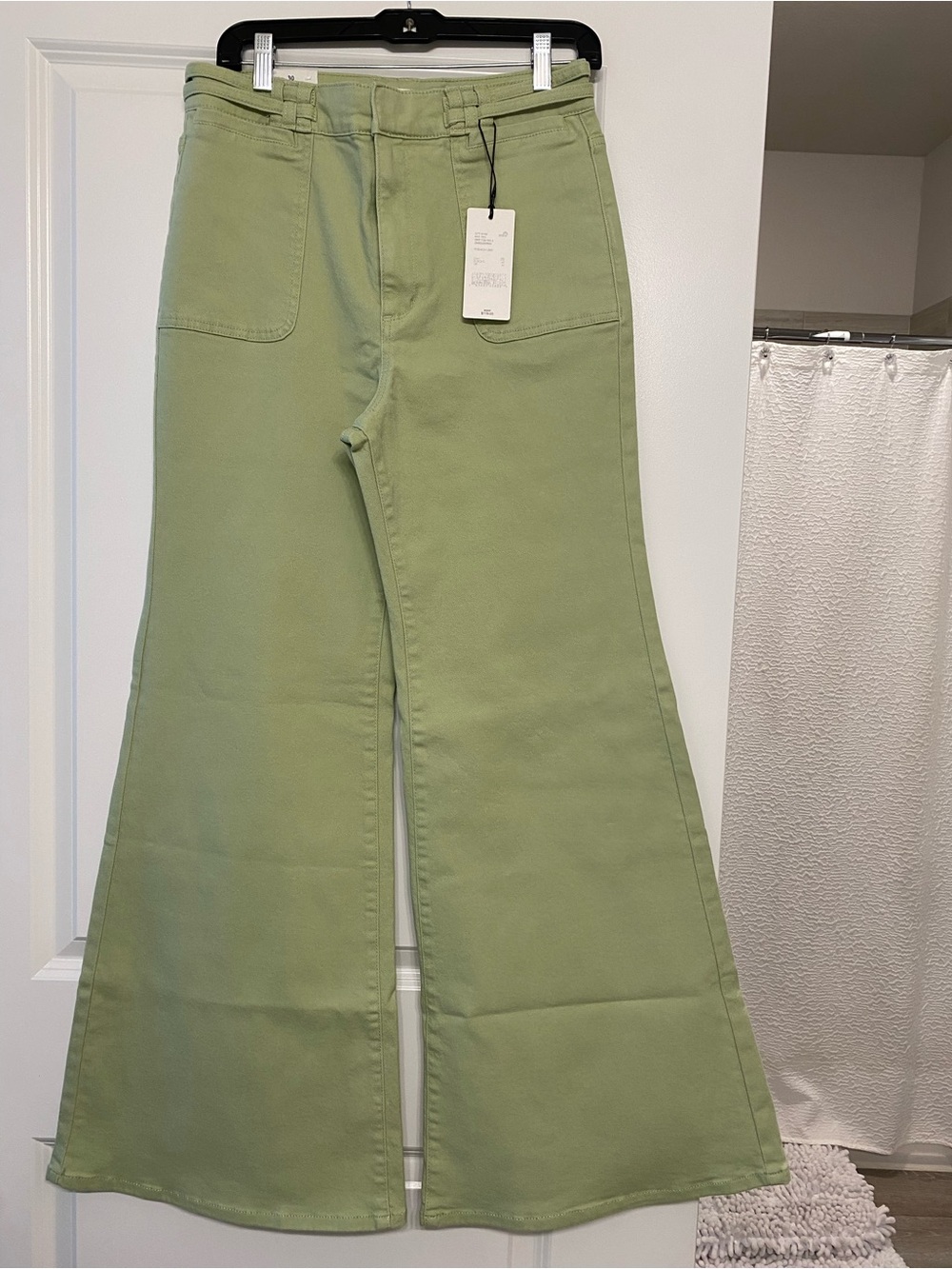 Light Green Wide-Leg Pants